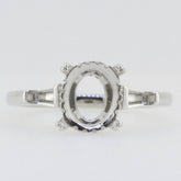 Sterling Silver Semi Mount Ring Setting Oval OV 9x7mm BG 4x3x2 .5 - Syzjewelry